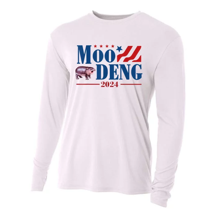 Moo Deng 2024 Moo Deng Moo Deng Cute Baby Hippo Cooling Performance Long Sleeve Crew