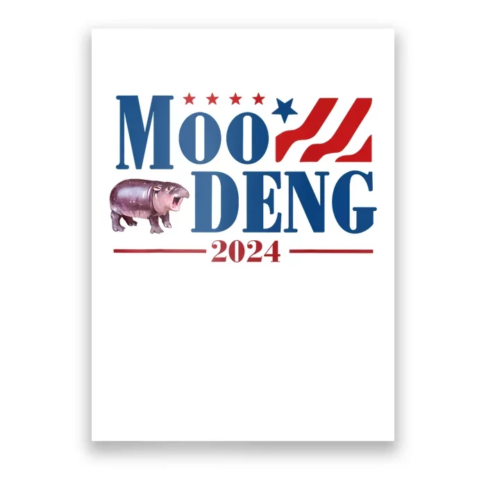 Moo Deng 2024 Moo Deng Moo Deng Cute Baby Hippo Poster