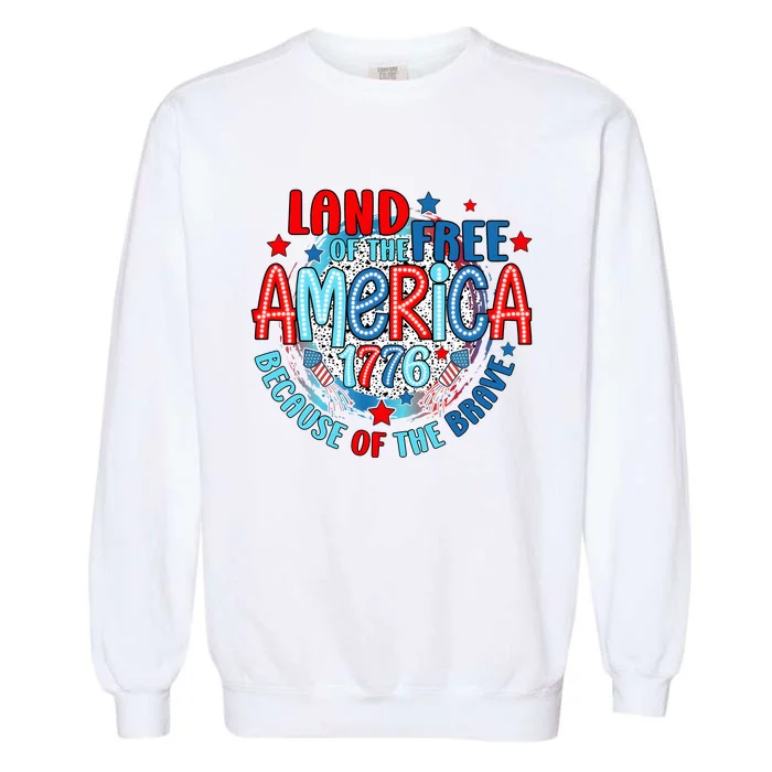 Memorial Day 4th Of July Stars And Stripes 1776 Garment-Dyed Sweatshirt