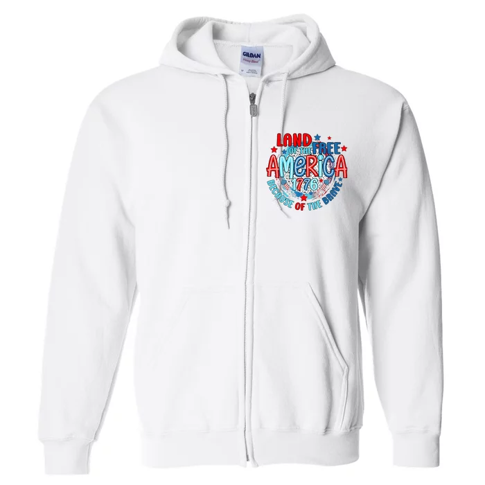 Memorial Day 4th Of July Stars And Stripes 1776 Full Zip Hoodie