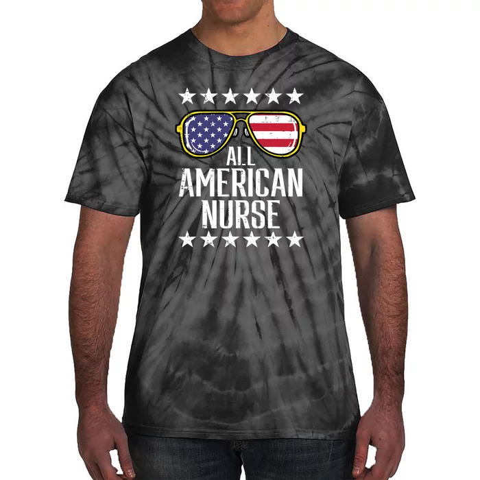 Memorial Day 4th Of July RN Nurse Tie-Dye T-Shirt