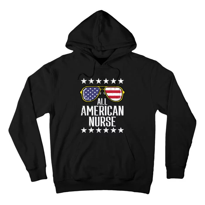 Memorial Day 4th Of July RN Nurse Tall Hoodie