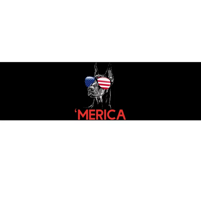 Merica Doberman American Flag 4th of July Dobie Bumper Sticker