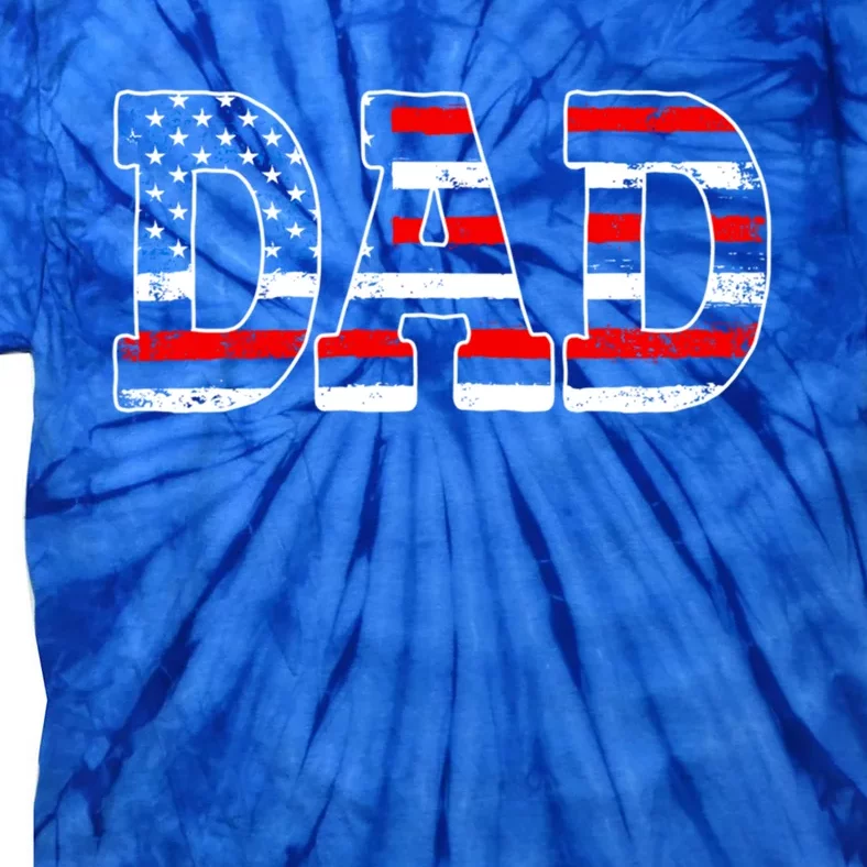 Military Dad American Flag Funny Fathers Day For Daddy Gift Tie-Dye T-Shirt