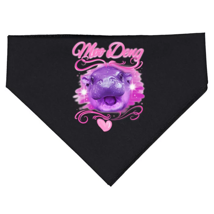 Moo Deng Airbrush Cute Baby Hippo Moo Deng Bouncy Pig USA-Made Doggie Bandana