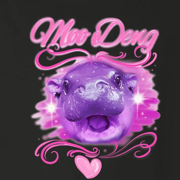 Moo Deng Airbrush Cute Baby Hippo Moo Deng Bouncy Pig Toddler Long Sleeve Shirt