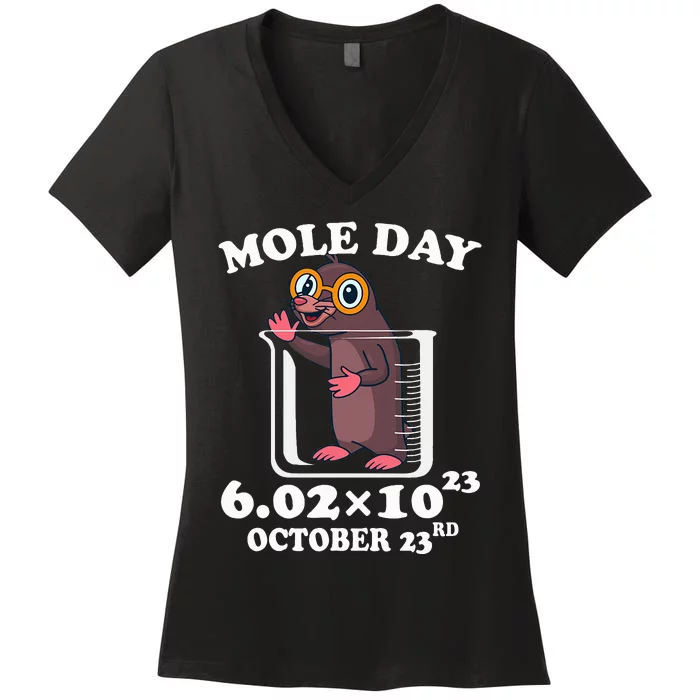 Mole Day AvogadroS Number October 23rd Science Lovers Women's V-Neck T-Shirt