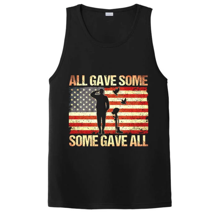 Memorial Day All Gave Some Some Gave All Gift Performance Tank