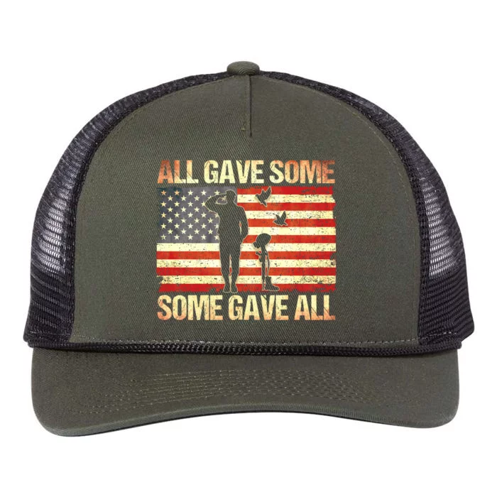 Memorial Day All Gave Some Some Gave All Gift Retro Rope Trucker Hat Cap