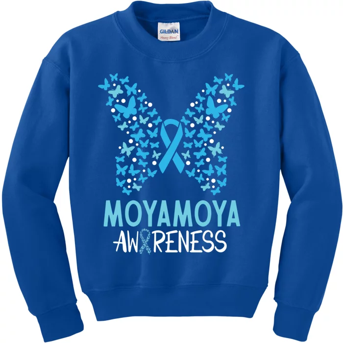 Moyamoya Disease Awareness Butterfly Cute Gift And Gift Kids Sweatshirt