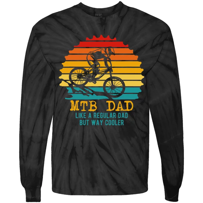 Mtb Dad Apparel Retro Mountain Bike Dad Tie-Dye Long Sleeve Shirt