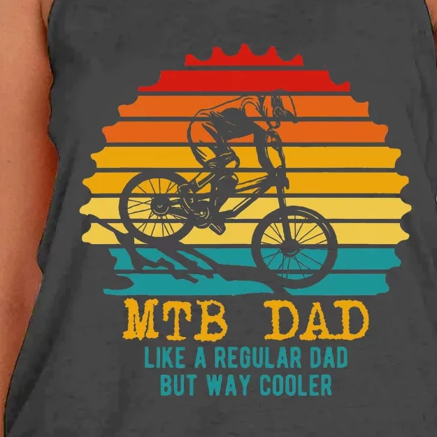 Mtb Dad Apparel Retro Mountain Bike Dad Women's Knotted Racerback Tank