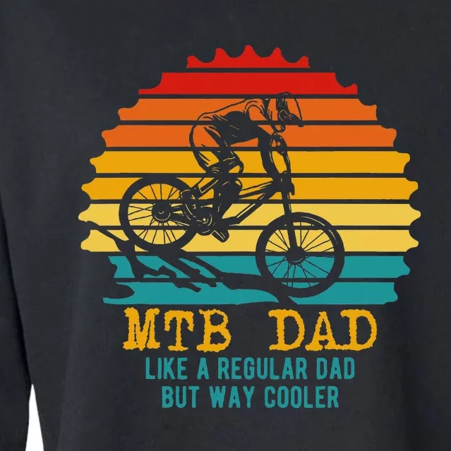 Mtb Dad Apparel Retro Mountain Bike Dad Cropped Pullover Crew