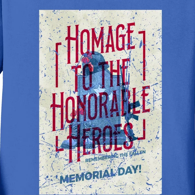 Memorial Day America Veterans Soldier Heroes Usa Military Gift Kids Long Sleeve Shirt