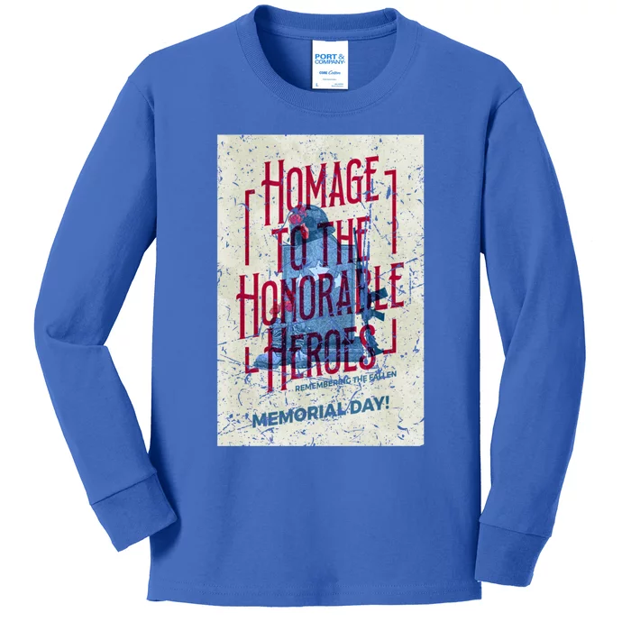 Memorial Day America Veterans Soldier Heroes Usa Military Gift Kids Long Sleeve Shirt