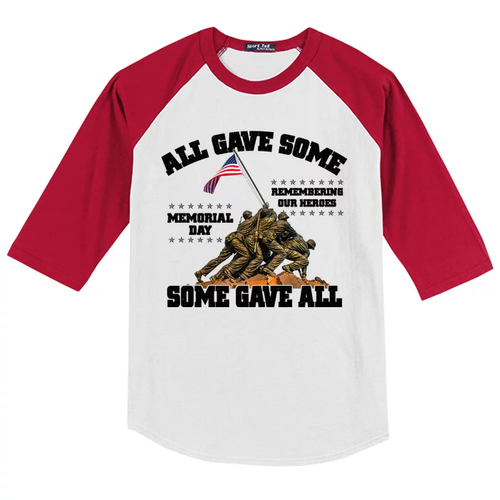 Memorial Day All Gave Some Some Gave All Remembering Our Heroes Kids Colorblock Raglan Jersey