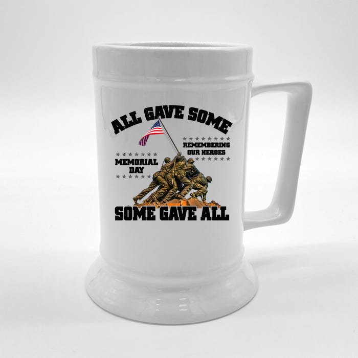 Memorial Day All Gave Some Some Gave All Remembering Our Heroes Front & Back Beer Stein