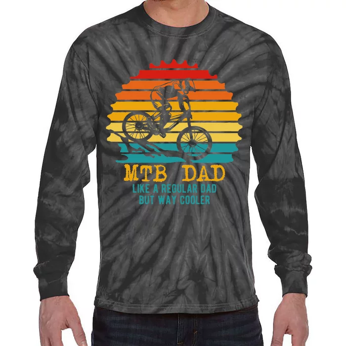 MTB Dad Apparel Retro Mountain Bike Dad Tie-Dye Long Sleeve Shirt