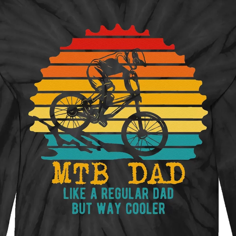 MTB Dad Apparel Retro Mountain Bike Dad Tie-Dye Long Sleeve Shirt