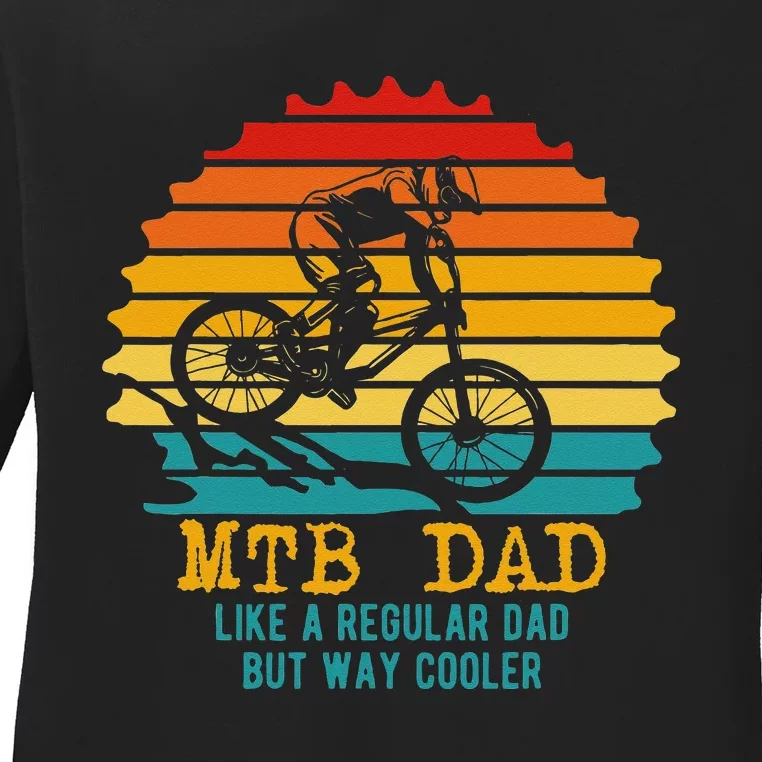 MTB Dad Apparel Retro Mountain Bike Dad Ladies Long Sleeve Shirt