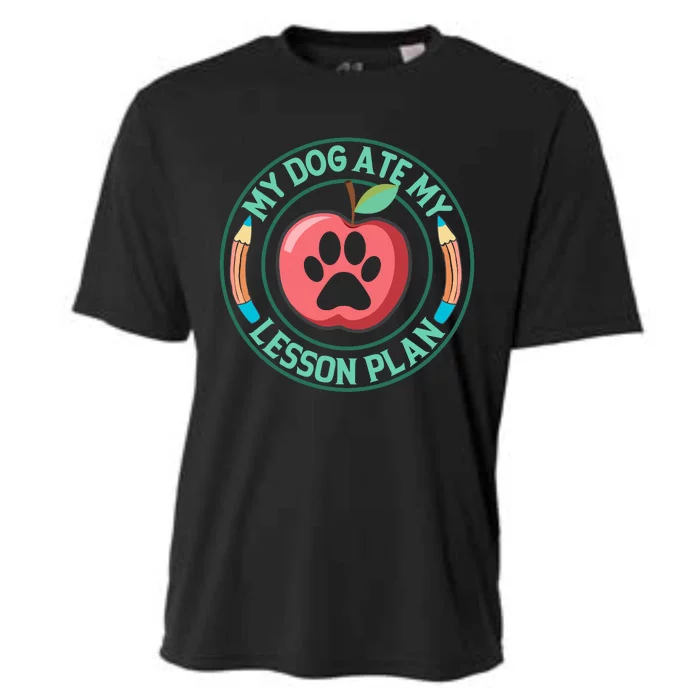 My Dog Ate My Lesson Plan Teacher Humor Graphic Cooling Performance Crew T-Shirt