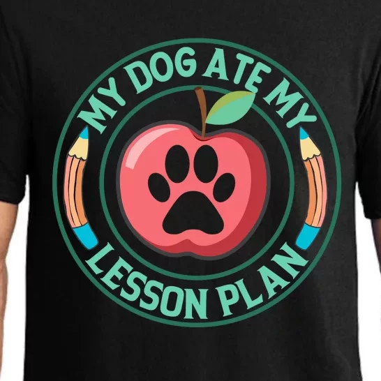 My Dog Ate My Lesson Plan Teacher Humor Graphic Pajama Set