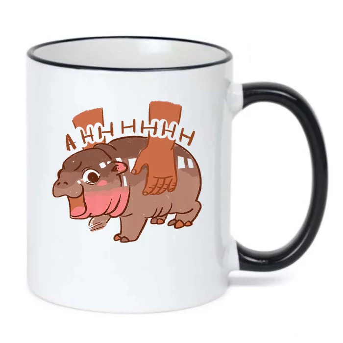 Moo Deng A Hh Hhhh Hippo Funny Black Color Changing Mug