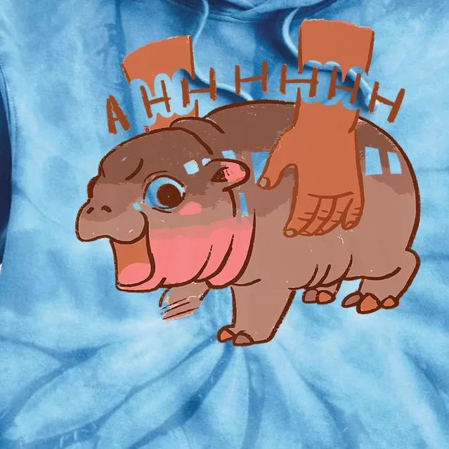 Moo Deng A Hh Hhhh Hippo Funny Tie Dye Hoodie