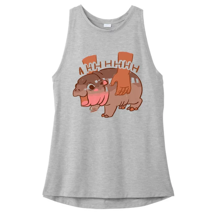 Moo Deng A Hh Hhhh Hippo Funny Ladies Tri-Blend Wicking Tank