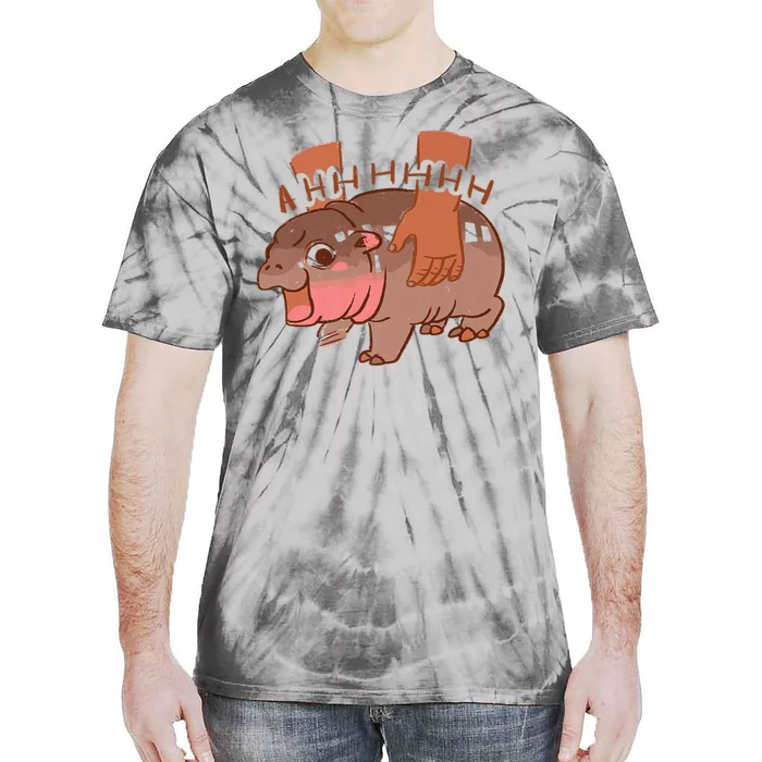 Moo Deng A Hh Hhhh Hippo Funny Tie-Dye T-Shirt