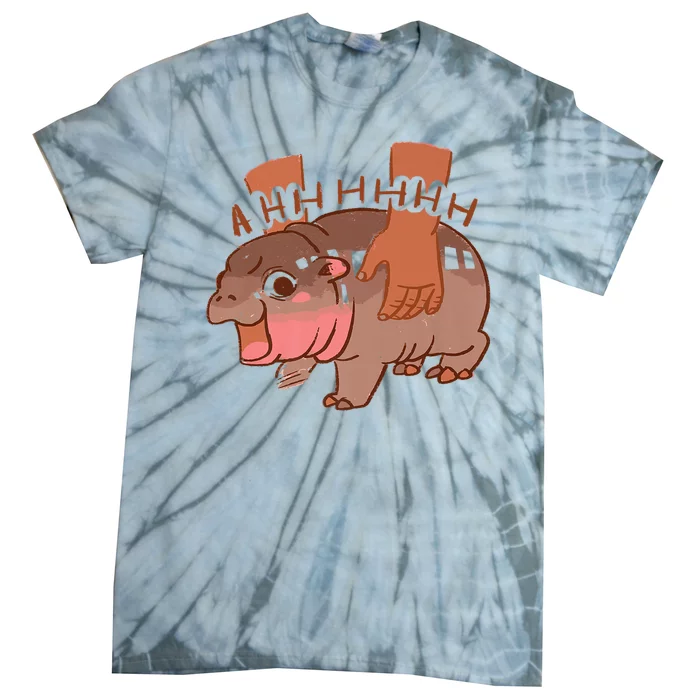 Moo Deng A Hh Hhhh Hippo Funny Tie-Dye T-Shirt