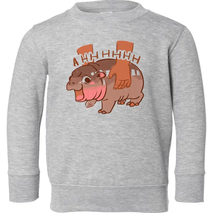 Moo Deng A Hh Hhhh Hippo Funny Toddler Sweatshirt