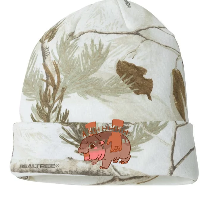 Moo Deng A Hh Hhhh Hippo Funny Kati - 12in Camo Beanie