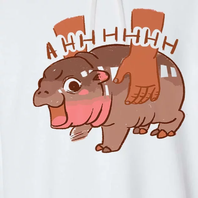 Moo Deng A Hh Hhhh Hippo Funny Garment-Dyed Fleece Hoodie