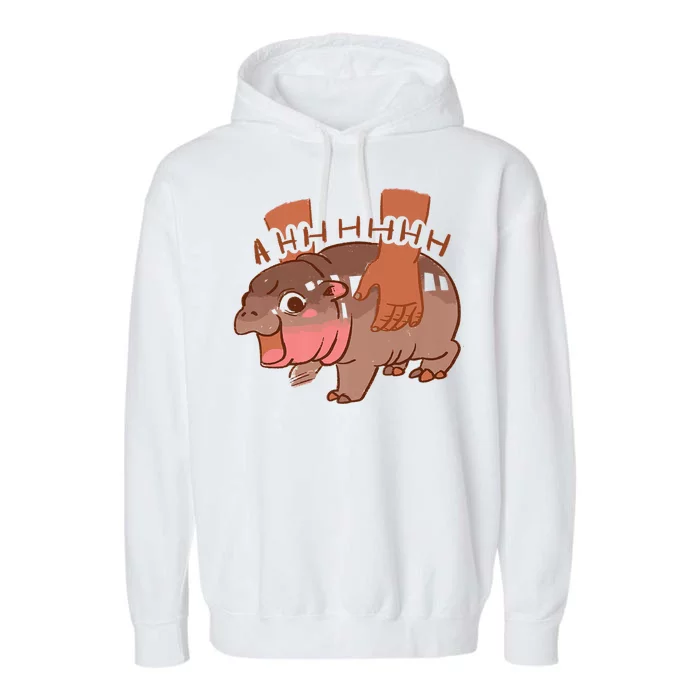 Moo Deng A Hh Hhhh Hippo Funny Garment-Dyed Fleece Hoodie