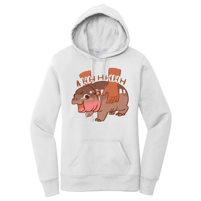 Moo Deng A Hh Hhhh Hippo Funny Women's Pullover Hoodie