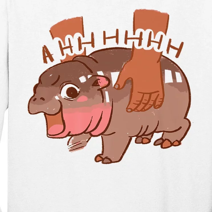 Moo Deng A Hh Hhhh Hippo Funny Tall Long Sleeve T-Shirt