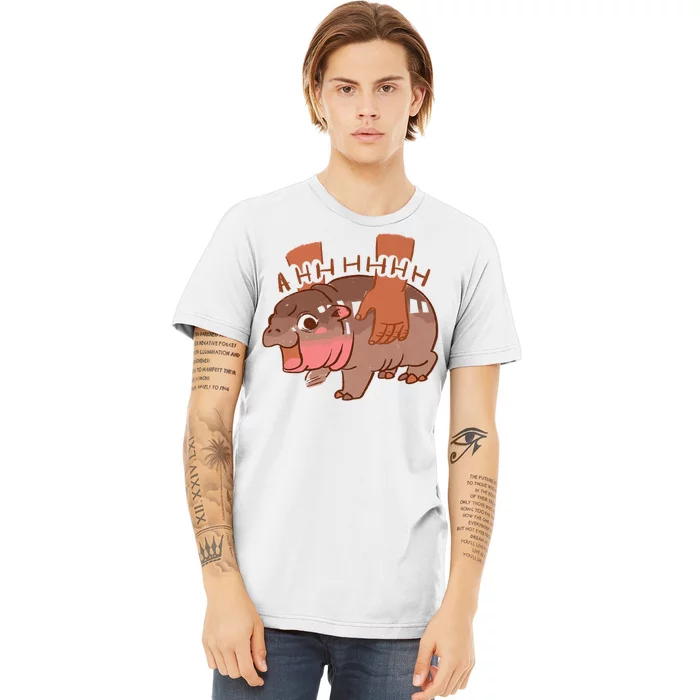 Moo Deng A Hh Hhhh Hippo Funny Premium T-Shirt