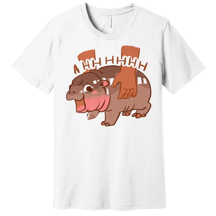 Moo Deng A Hh Hhhh Hippo Funny Premium T-Shirt