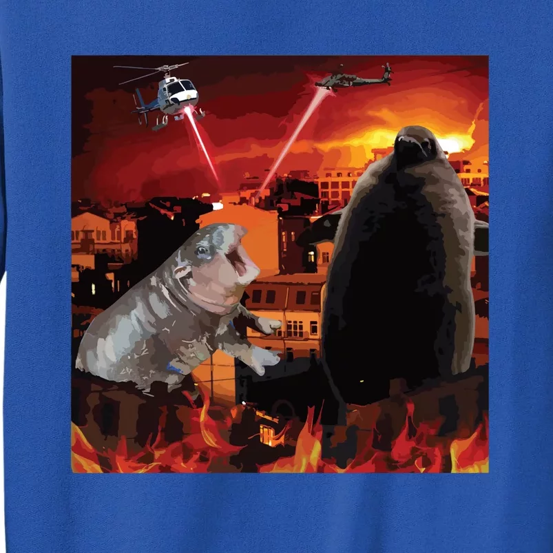 Moo Deng And Pesto Battle Tall Sweatshirt