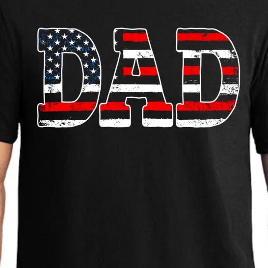 Military Dad American Flag Funny Fathers Day For Daddy Gift Pajama Set