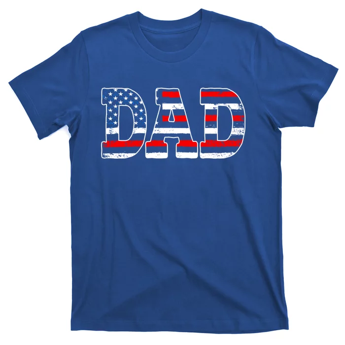 Military Dad American Flag Funny Fathers Day For Daddy Gift T-Shirt