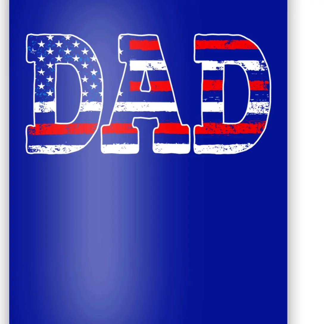 Military Dad American Flag Funny Fathers Day For Daddy Gift Poster