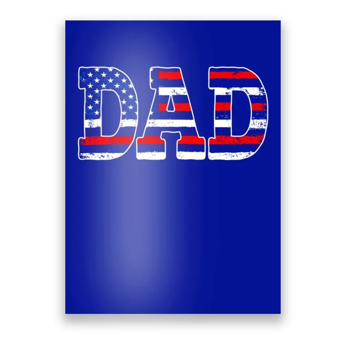 Military Dad American Flag Funny Fathers Day For Daddy Gift Poster