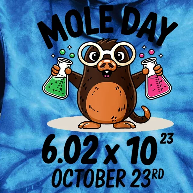 Mole Day Avogadros Number October 23rd Raglan Baseball Gift Tie Dye Hoodie