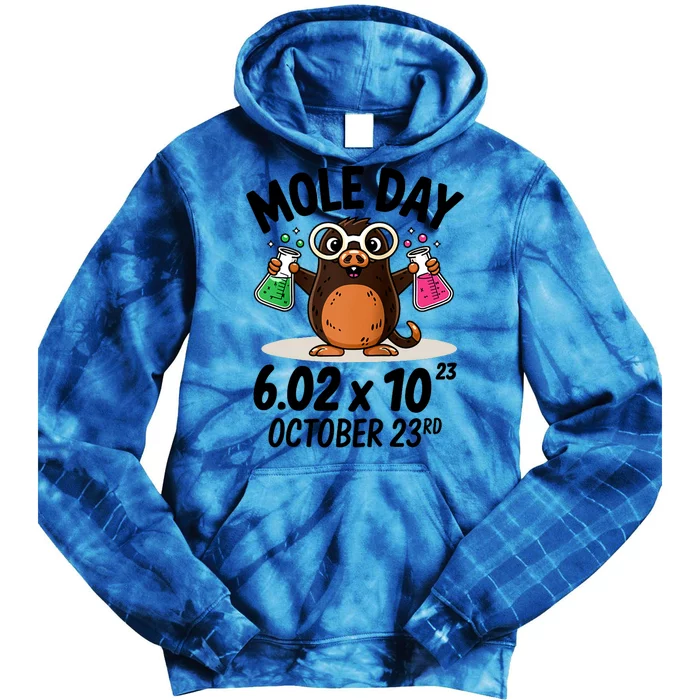 Mole Day Avogadros Number October 23rd Raglan Baseball Gift Tie Dye Hoodie