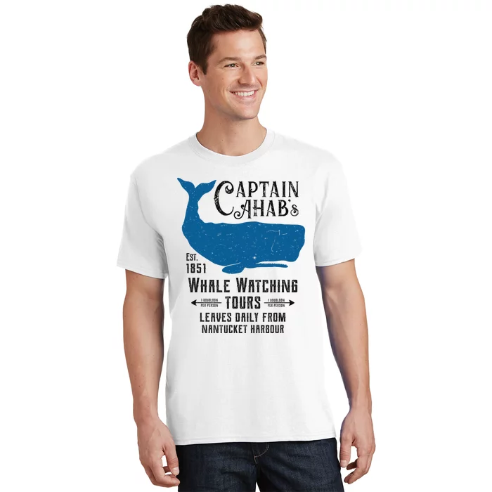 Moby Dick Ahab Whale Watching Vintage Herman Melville T-Shirt