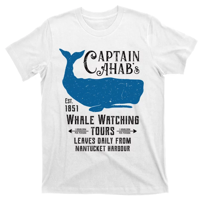 Moby Dick Ahab Whale Watching Vintage Herman Melville T-Shirt