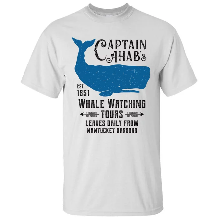 Moby Dick Ahab Whale Watching Vintage Herman Melville Tall T-Shirt