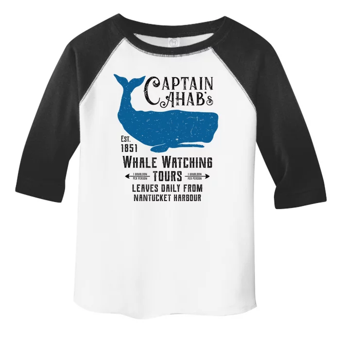 Moby Dick Ahab Whale Watching Vintage Herman Melville Toddler Fine Jersey T-Shirt